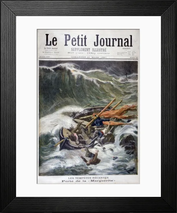 Framed Print : Loss of the fishing boat Marguerite, 1897. Artist: Oswaldo Tofani Framed Print : Loss of the fishing boat Marguerite, 1897. Artist: Oswaldo Tofani