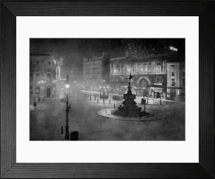 Framed Print : Piccadilly Circus, London, at night, 1908-1909. Artist: Charles F Borup