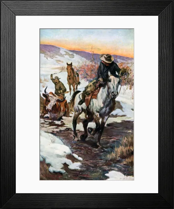 Framed Print : Winter Work for the Cowboys, 1906 (1908-1909) Framed Print : Winter Work for the Cowboys, 1906 (1908-1909)