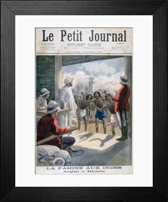 Framed Print : Famine in India, 1897. Artist: F Meaulle Framed Print : Famine in India, 1897. Artist: F Meaulle