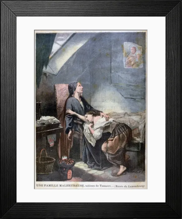 Framed Print : The Poverty-Stricken Family, or The Suicide, 1849, (1897) Framed Print : The Poverty-Stricken Family, or The Suicide, 1849, (1897)