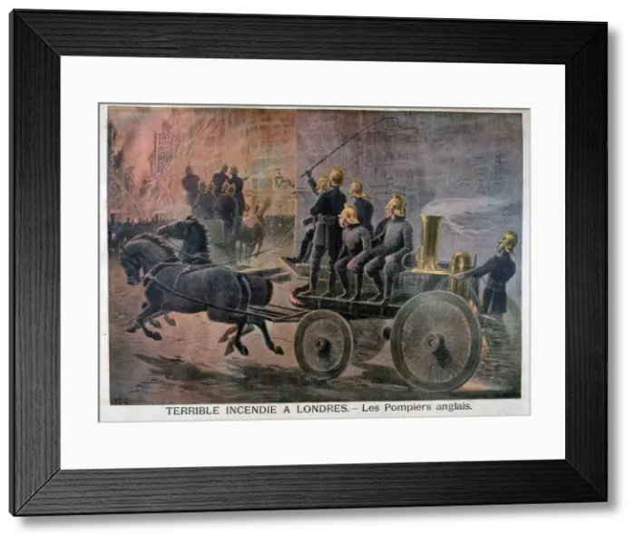 Framed Print : English firemen going to an emergency, 1897. Artist: Henri Meyer Framed Print : English firemen going to an emergency, 1897. Artist: Henri Meyer