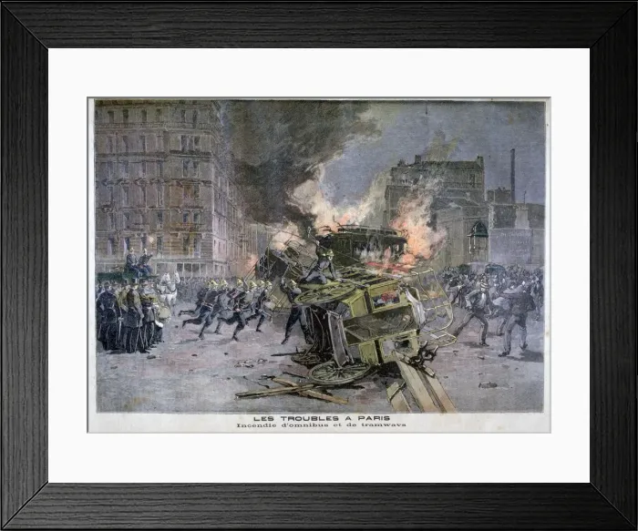 Framed Print : Riots in Paris, 1897. Artist: Henri Meyer Framed Print : Riots in Paris, 1897. Artist: Henri Meyer