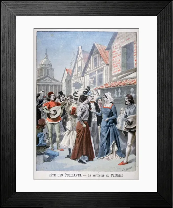 Framed Print : Fete des etudiants, the village fair of Pantheon, Paris, 1898. Artist: F Meaulle Framed Print : Fete des etudiants, the village fair of Pantheon, Paris, 1898. Artist: F Meaulle