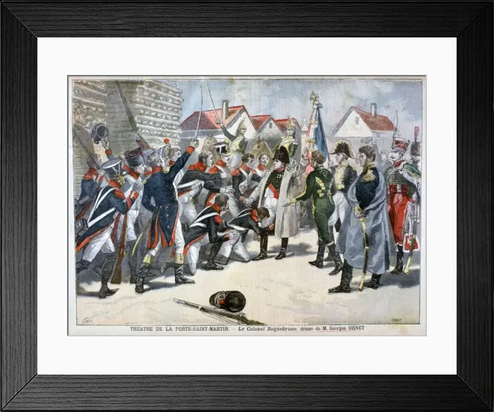 Framed Print : Le Colonel Roquebrune, a drama by Georges Ohnet, 1897. Artist: F Meaulle Framed Print : Le Colonel Roquebrune, a drama by Georges Ohnet, 1897. Artist: F Meaulle