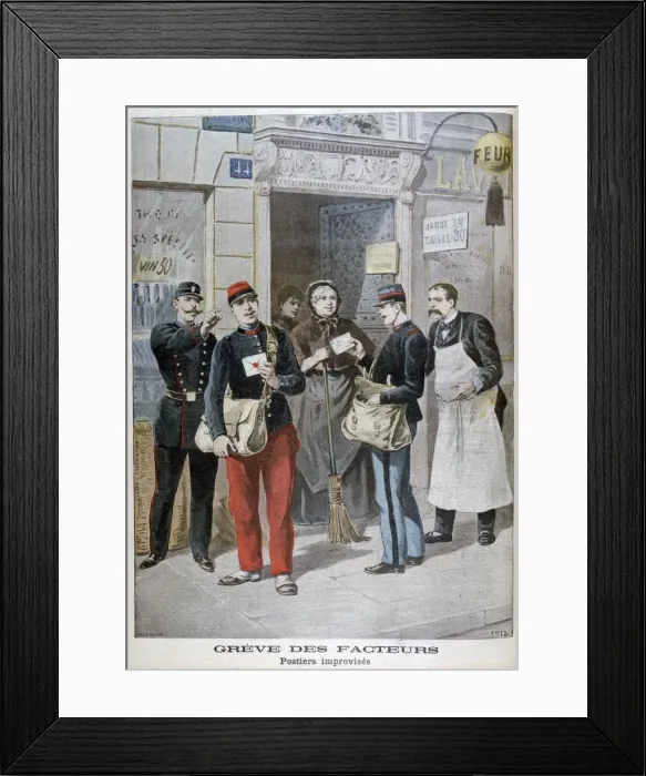 Framed Print : Post-office employees improvise, 1899. Artist: Henri Meyer Framed Print : Post-office employees improvise, 1899. Artist: Henri Meyer