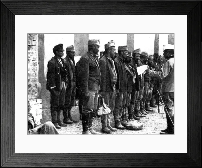 Framed Print : Austrian troops surrender without firing a shot, 1914 Framed Print : Austrian troops surrender without firing a shot, 1914