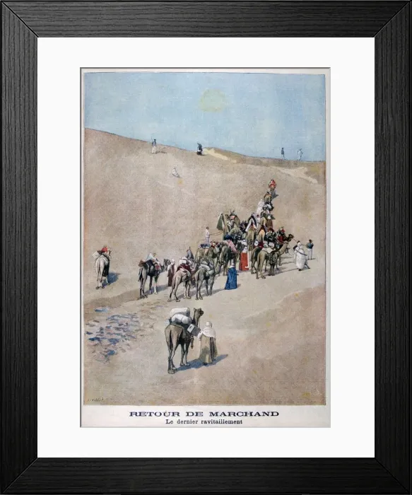 Framed Print : Return of merchants, 1899. Artist: F Meaulle Framed Print : Return of merchants, 1899. Artist: F Meaulle