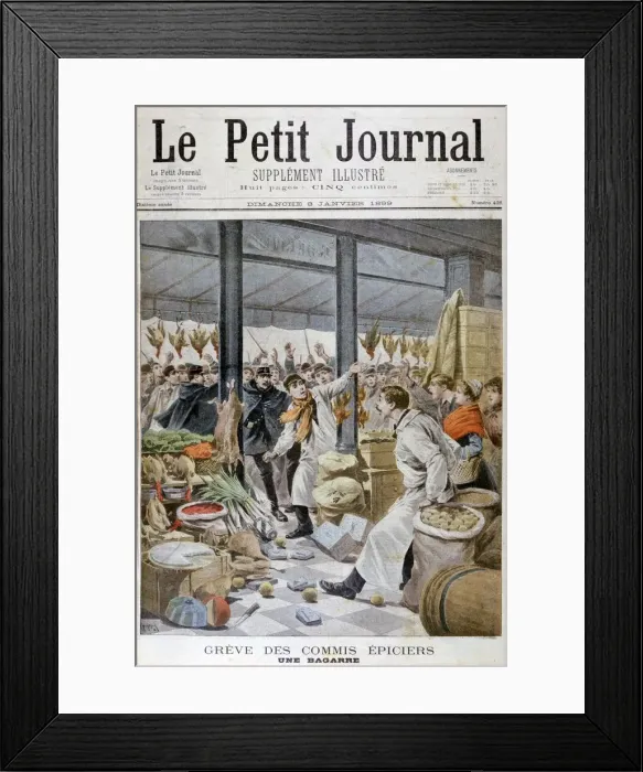 Framed Print : A fight during the grocers strike, Paris, 1899. Artist: Henri Meyer Framed Print : A fight during the grocers strike, Paris, 1899. Artist: Henri Meyer