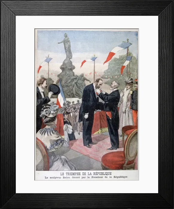 Framed Print : Jules Dalou being awarded with the medal of the Legion of Honour by Emile Loubet, 1899. Artist: Oswaldo Tofani Framed Print : Jules Dalou being awarded with the medal of the Legion of Honour by Emile Loubet, 1899. Artist: Oswaldo Tofani