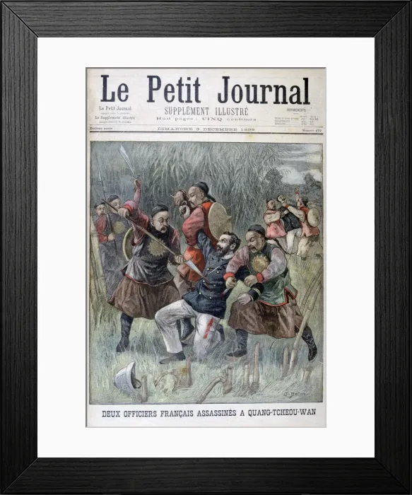 Framed Print : Two French officers murdered by the Quang-tcheou-wan, 1899. Artist: Jose Belon Framed Print : Two French officers murdered by the Quang-tcheou-wan, 1899. Artist: Jose Belon