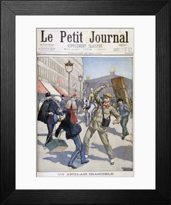 Framed Print : Irascible English tourist, Paris, 1900 Framed Print : Irascible English tourist, Paris, 1900