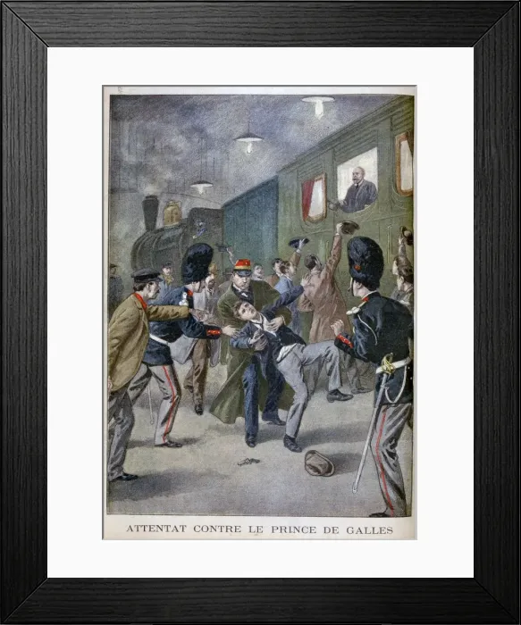 Framed Print : Attempted attack on Edward, Prince of Wales in Brussels, 1900 Framed Print : Attempted attack on Edward, Prince of Wales in Brussels, 1900