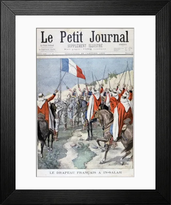 Framed Print : The French flag in In Salah, Algeria, 1900
