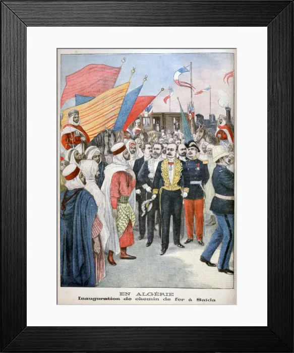 Framed Print : Inauguration of railroad, Saida, Algeria, 1900 Framed Print : Inauguration of railroad, Saida, Algeria, 1900