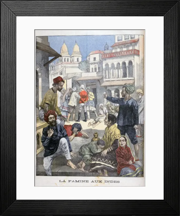 Framed Print : Famine in the India, 1900. Artist: Joseph Belon Framed Print : Famine in the India, 1900. Artist: Joseph Belon