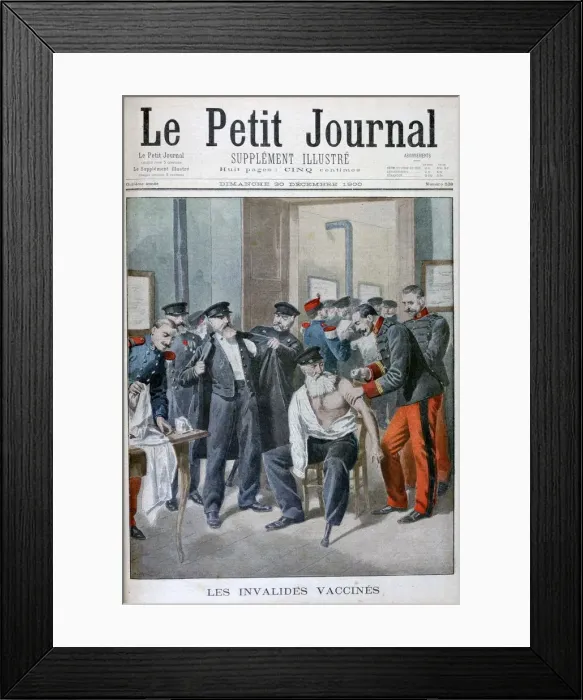 Framed Print : Vaccinations of the old soldiers, Paris, 1900. Artist: Eugene Damblans Framed Print : Vaccinations of the old soldiers, Paris, 1900. Artist: Eugene Damblans