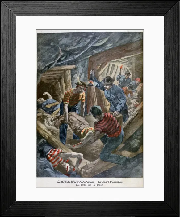 Framed Print : Mine collapse, Aniche, France, 1900 Framed Print : Mine collapse, Aniche, France, 1900