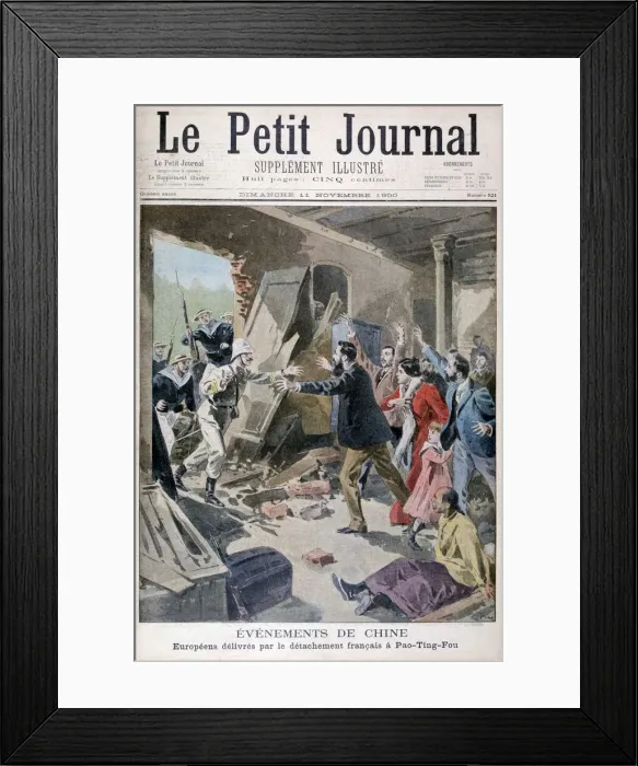 Framed Print : Europeans saved by a detachment of French marines, Pao Ting Fou, China, 1900. Artist: Oswaldo Tofani Framed Print : Europeans saved by a detachment of French marines, Pao Ting Fou, China, 1900. Artist: Oswaldo Tofani