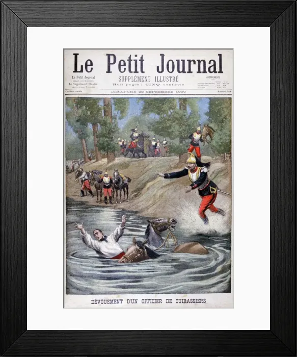 Framed Print : Self-sacrifice of a French cuirassier, 1900 Framed Print : Self-sacrifice of a French cuirassier, 1900