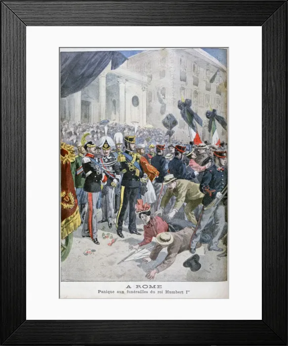 Framed Print : Panic at King Humberts funeral, Rome, 1900 Framed Print : Panic at King Humberts funeral, Rome, 1900