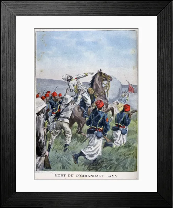 Framed Print : The death of commandant Lamy, Battle of Kousseri, 22nd April 1900. Artist: Oswaldo Tofani Framed Print : The death of commandant Lamy, Battle of Kousseri, 22nd April 1900. Artist: Oswaldo Tofani