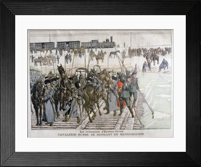 Framed Print : Russian cavalry heading into Mandchourie, China, 1900. Artist: Eugene Damblans Framed Print : Russian cavalry heading into Mandchourie, China, 1900. Artist: Eugene Damblans