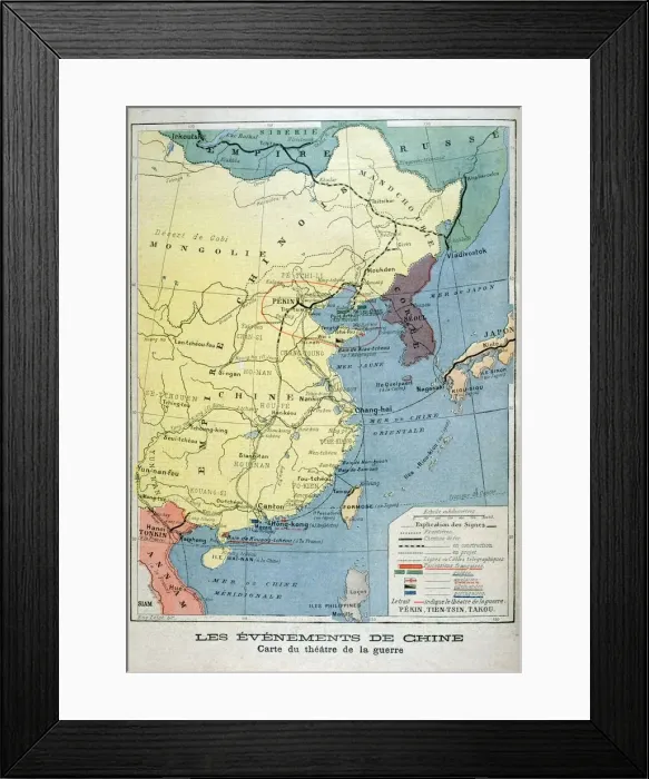 Framed Print : Map of the theatre of the war in China, 1900 Framed Print : Map of the theatre of the war in China, 1900