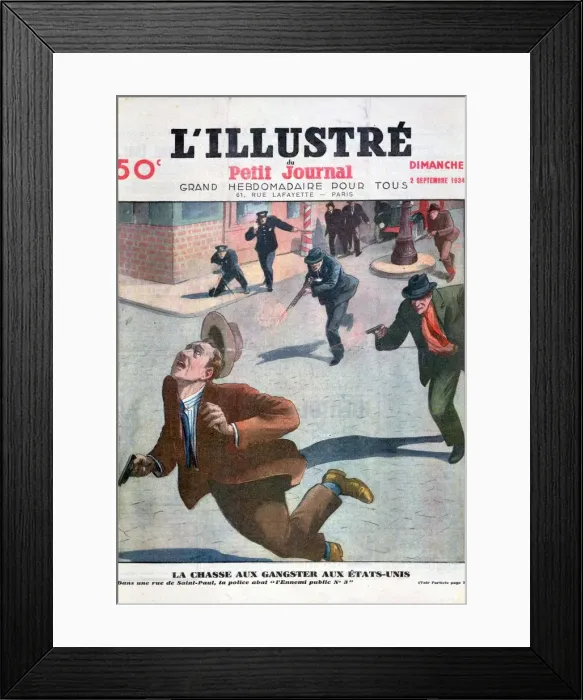 Framed Print : Shooting of the gangster in the United States Framed Print : Shooting of the gangster in the United States