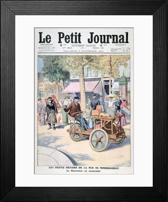 Framed Print : The Modernisation of the Street Traders: the Knife-Grinders Car, 1911 Framed Print : The Modernisation of the Street Traders: the Knife-Grinders Car, 1911