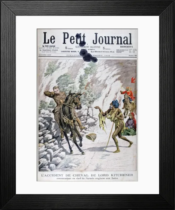Framed Print : Lord Kitcheners horse accident, India, 1903 Framed Print : Lord Kitcheners horse accident, India, 1903