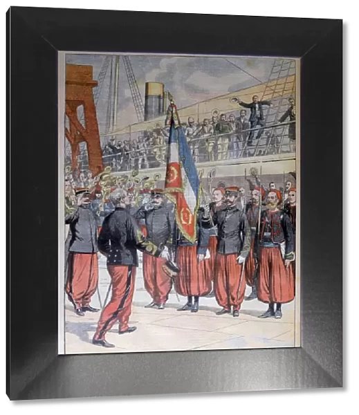 The glorious flag of the zouaves of Palestro arrives in Marseilles, 1903