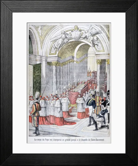 Framed Print : The body of Pope Leo XIII transported to the Chapel of the Saint-Sacrement, Vatican, 1903 Framed Print : The body of Pope Leo XIII transported to the Chapel of the Saint-Sacrement, Vatican, 1903