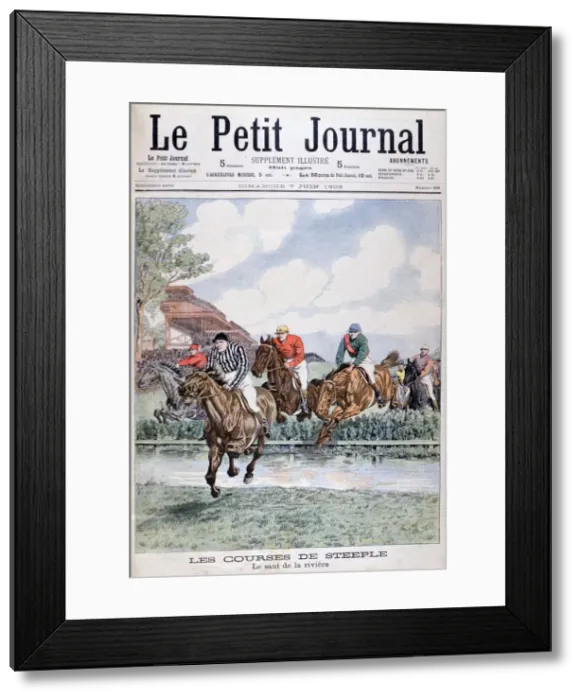 Framed Print : The water jump at the steeplechase, Auteuil, 1903 Framed Print : The water jump at the steeplechase, Auteuil, 1903