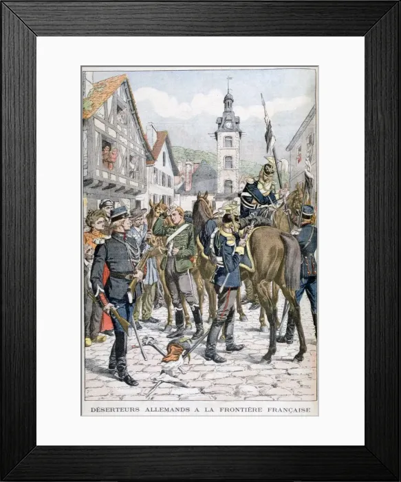 Framed Print : German deserters at the French frontier, 1903 Framed Print : German deserters at the French frontier, 1903