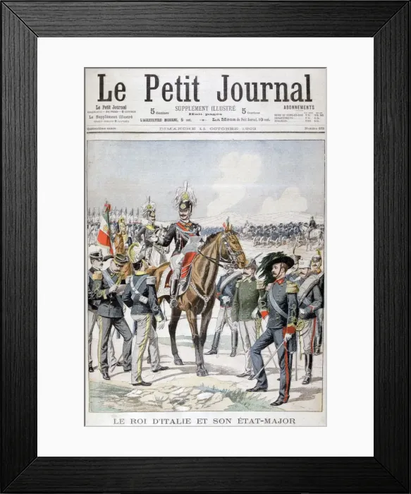 Framed Print : Victor Emmanuel III, king of Italy and his state-major, 1903 Framed Print : Victor Emmanuel III, king of Italy and his state-major, 1903