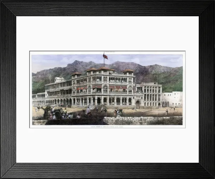 Framed Print : Banking Premises at Aden, 8 January 1887. Artist: C Kell Framed Print : Banking Premises at Aden, 8 January 1887. Artist: C Kell