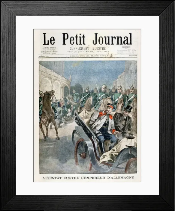 Framed Print : Attack against the Emperor of Germany, 1901 Framed Print : Attack against the Emperor of Germany, 1901