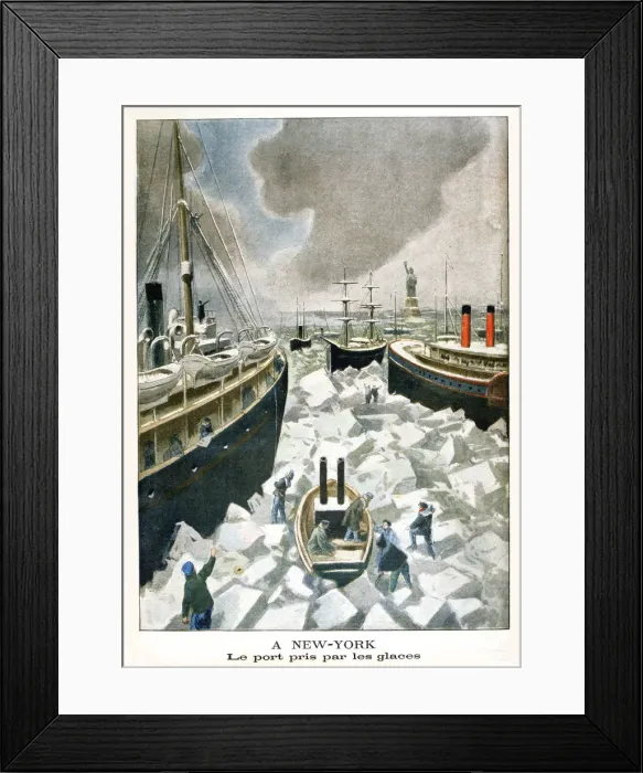 Framed Print : At New York, The port taken by the ice, 1901 Framed Print : At New York, The port taken by the ice, 1901