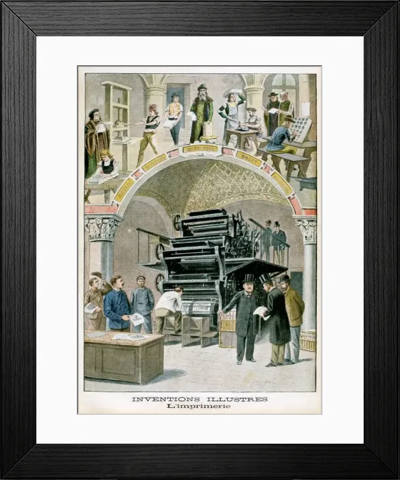 Framed Print : Inventions, The print works, 1901 Framed Print : Inventions, The print works, 1901