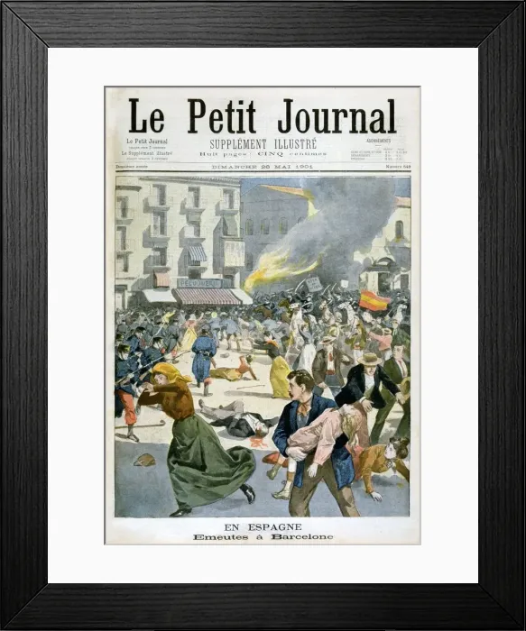 Framed Print : In Spain, Riots break out in Barcelona, 1901 Framed Print : In Spain, Riots break out in Barcelona, 1901