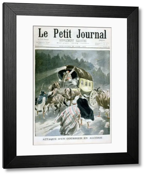 Framed Print : Attack on a courier in Algeria, 1901 Framed Print : Attack on a courier in Algeria, 1901