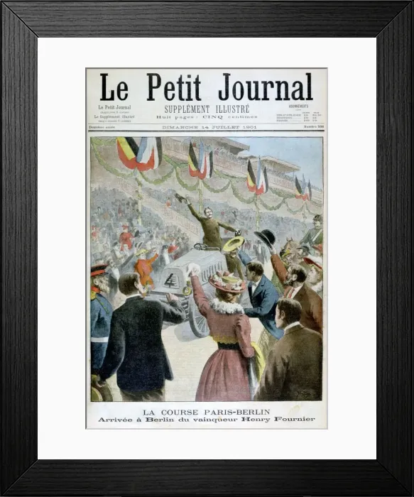 Framed Print : Paris Berlin Race, Arrival of the winner Henry Fournier, 1901 Framed Print : Paris Berlin Race, Arrival of the winner Henry Fournier, 1901