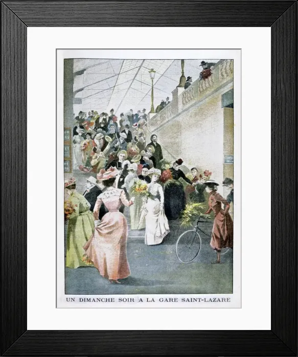 Framed Print : One Sunday evening at Saint Lazare Station, 1901 Framed Print : One Sunday evening at Saint Lazare Station, 1901