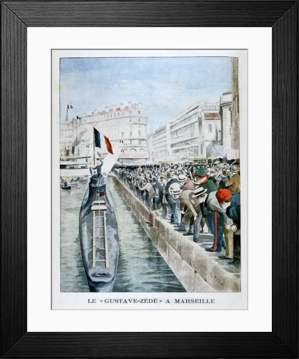 Framed Print : The Gustave-Zede arrives in Marseilles, 1901 Framed Print : The Gustave-Zede arrives in Marseilles, 1901