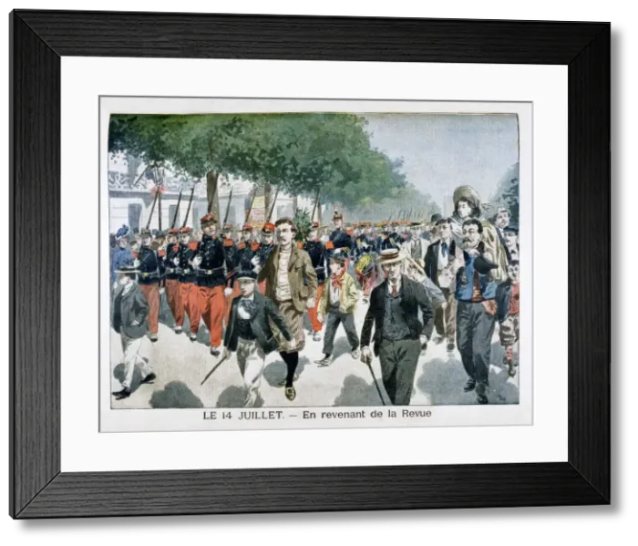 Framed Print : French soldiers returning from the Review on 14th July, (1901) Framed Print : French soldiers returning from the Review on 14th July, (1901)
