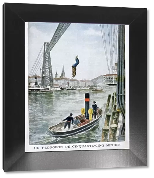 Person plunges 55 Metres from Portside, Rouen, 1901