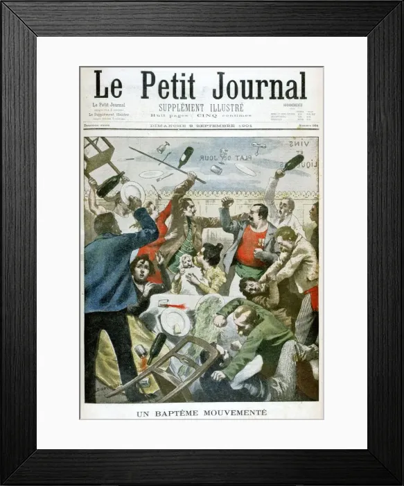 Framed Print : An Eventful Baptism, 1901 Framed Print : An Eventful Baptism, 1901