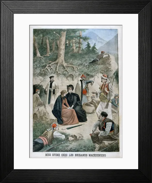 Framed Print : Miss Stone with the Macedonians, 1901 Framed Print : Miss Stone with the Macedonians, 1901