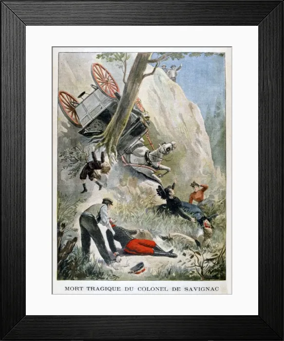 Framed Print : The tragic death of Colonel de Savignac, 1901 Framed Print : The tragic death of Colonel de Savignac, 1901